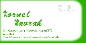 kornel mavrak business card